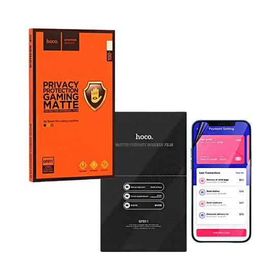 Hoco Matte Privacy Screen Protector GF011 Manual alignment for Smartphones Black